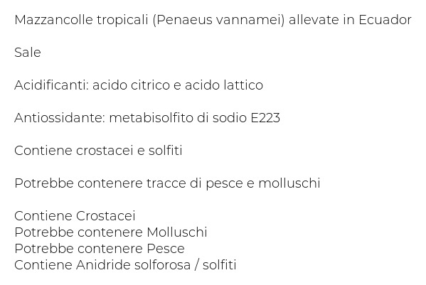 Mazzancolla Tropicale 60/80 Precotta Pf