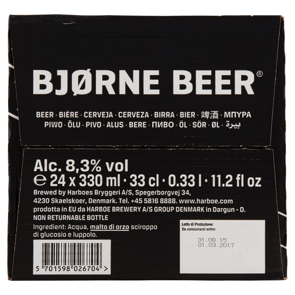Bjørne Beer Birra Doppio Malto Bottiglie