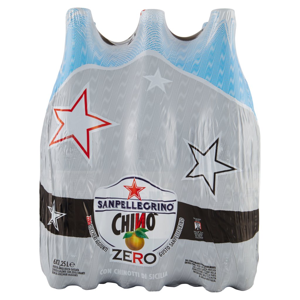 San Pellegrino Bibite Gassate, Chino' Zero Bottiglia Grande 1,25l x 6