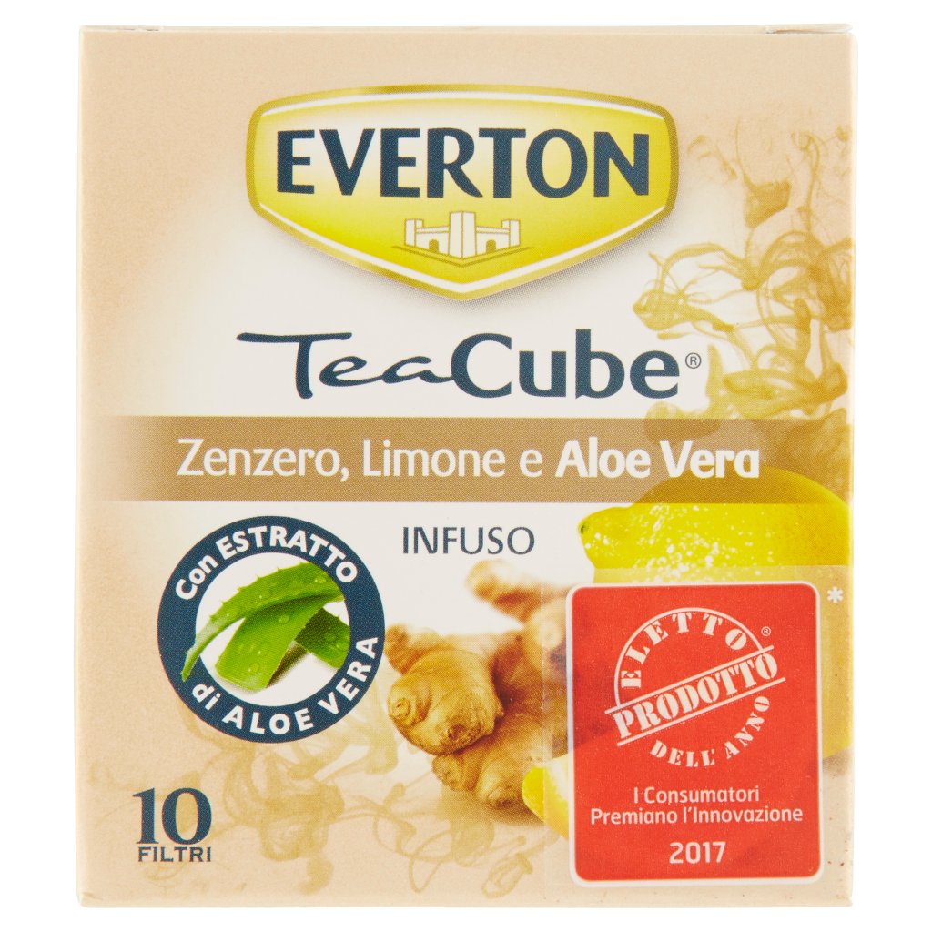 Everton Teacube Infuso Zenzero, Limone e Aloe Vera 10 x 2 g