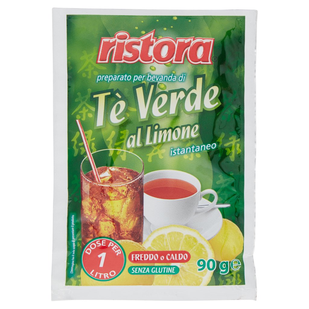 Ristora Preparato per Bevanda di Tè Verde al Limone Istantaneo