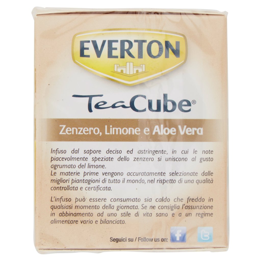 Everton Teacube Infuso Zenzero, Limone e Aloe Vera 10 x 2 g