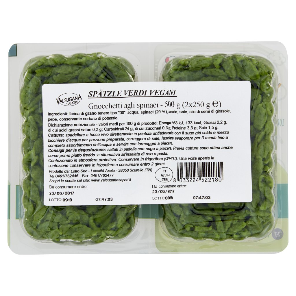 Valsugana Sapori Spätzle Verdi Vegani 2 x 250 g