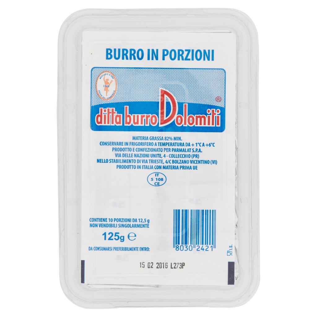 Ditta Burro Dolomiti Burro in Porzioni 10 x 12,5 g