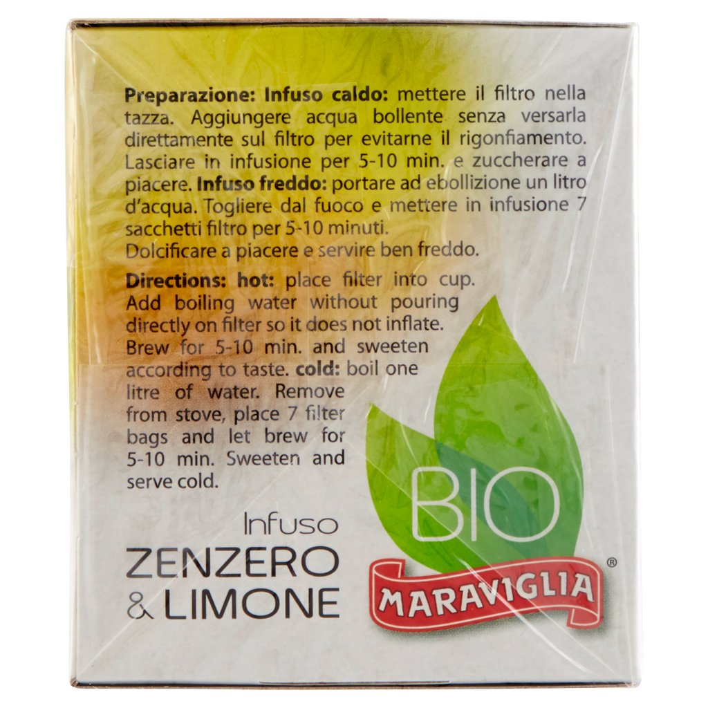 Maraviglia Bio Infuso Zenzero & Limone 15 Buste Filtro
