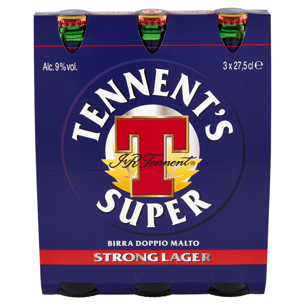 Tennent's Tennent's Super Birra Strong Lager Doppio Malto Bottiglia 3x27,5cl