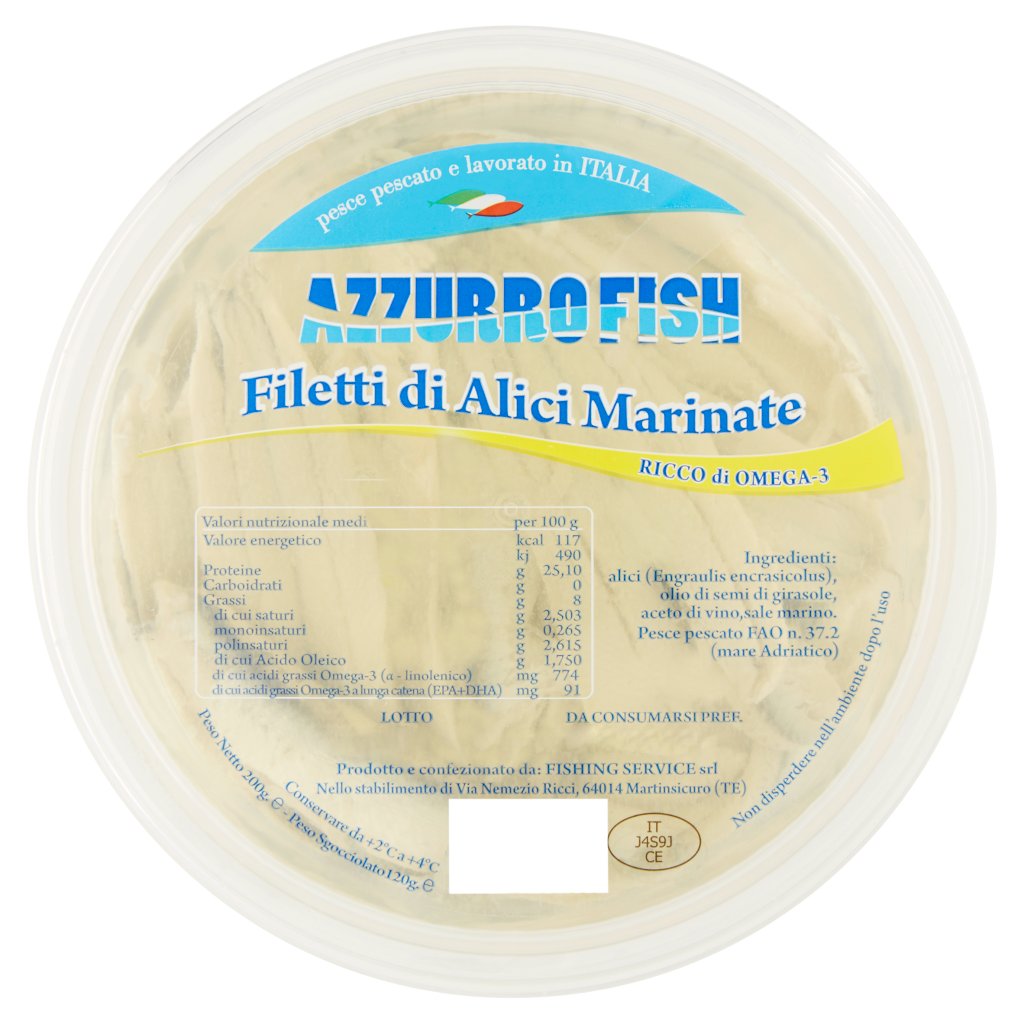 Azzurro Fish Filetti di Alici Marinate