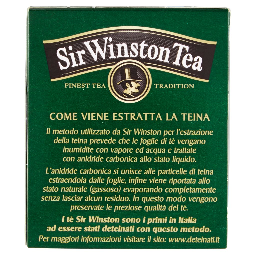 Te' Sir Winston Tea - Te' Verde Deteinato - 20 Filtri - Sir Winston Tea 