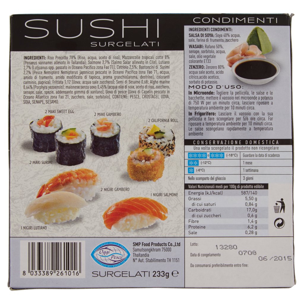 Oggi Pesce Sushi 12 Sushi Assortiti Surgelati