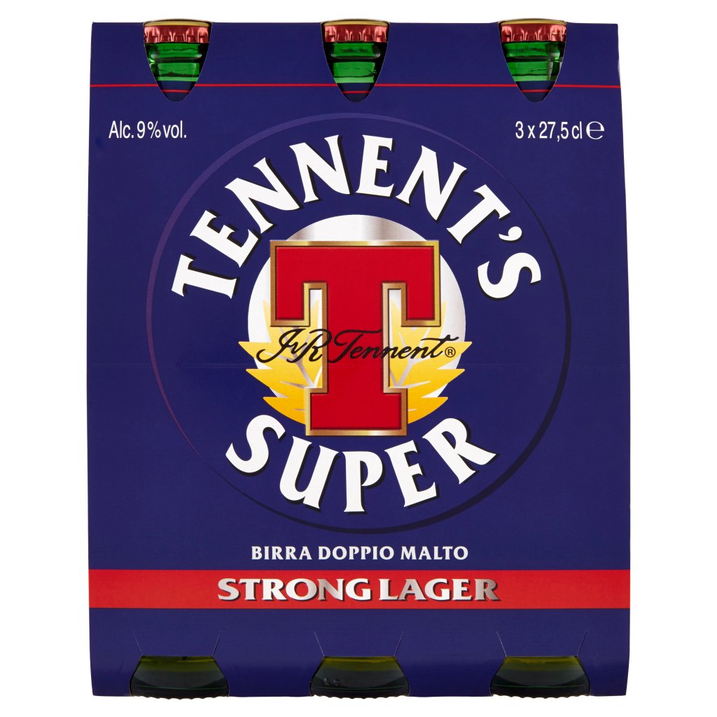 Tennent's Tennent's Super Birra Strong Lager Doppio Malto Bottiglia 3x27,5cl