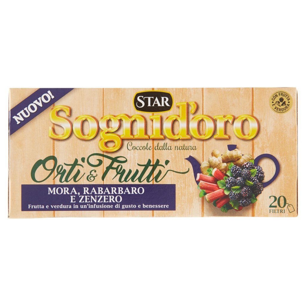 Sognid'oro Orti & Frutti Mora, Rabarbaro e Zenzero 20 x 2,5 g