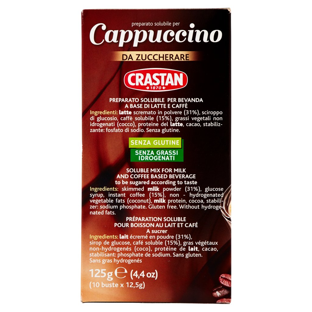 Crastan Preparato Solubile per Cappuccino 10 x 12,5 g