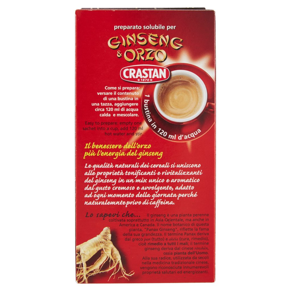 Crastan Preparato Solubile per Orzo Espresso Capsule Compatibili