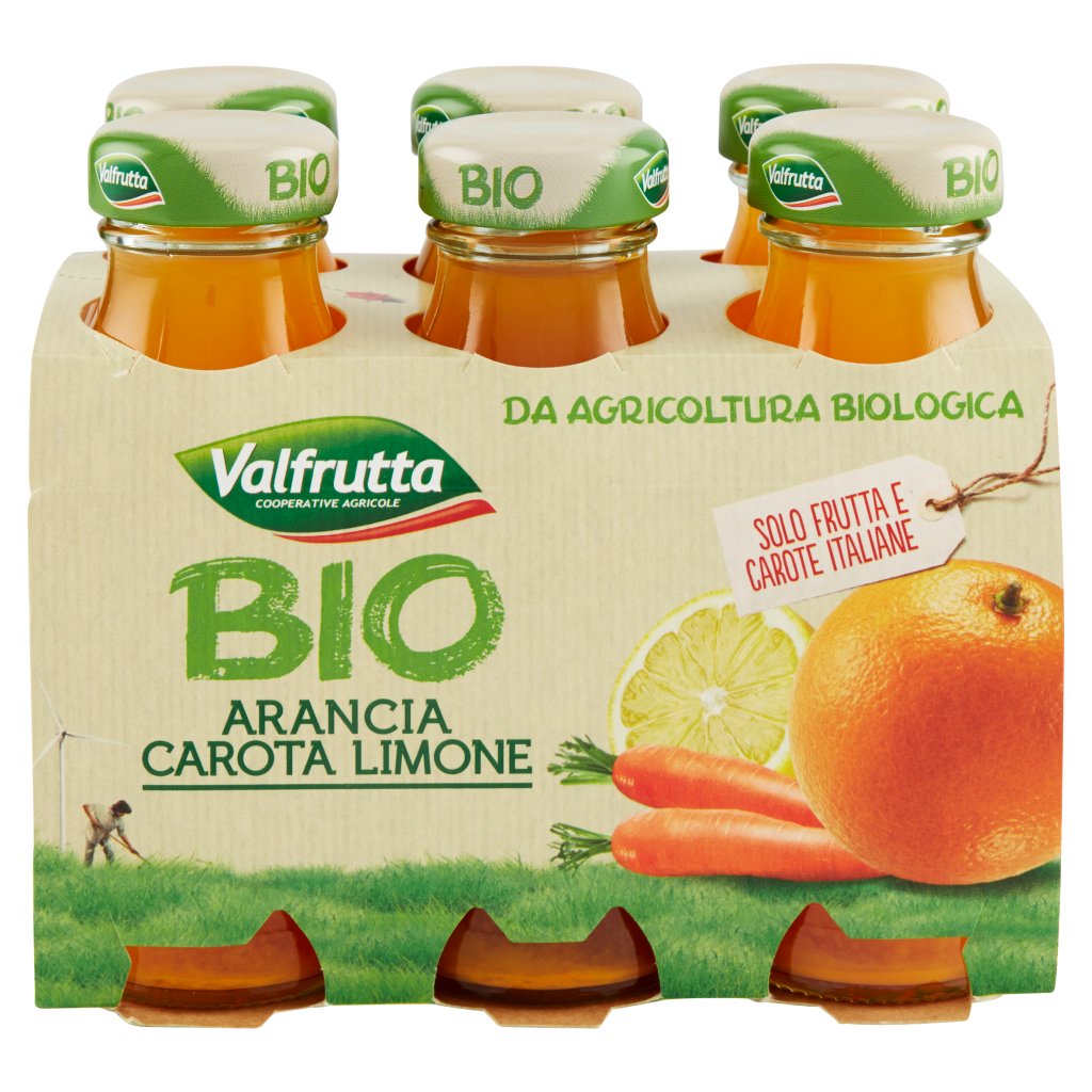 Valfrutta Bio Arancia Carota Limone 6 x 125 Ml