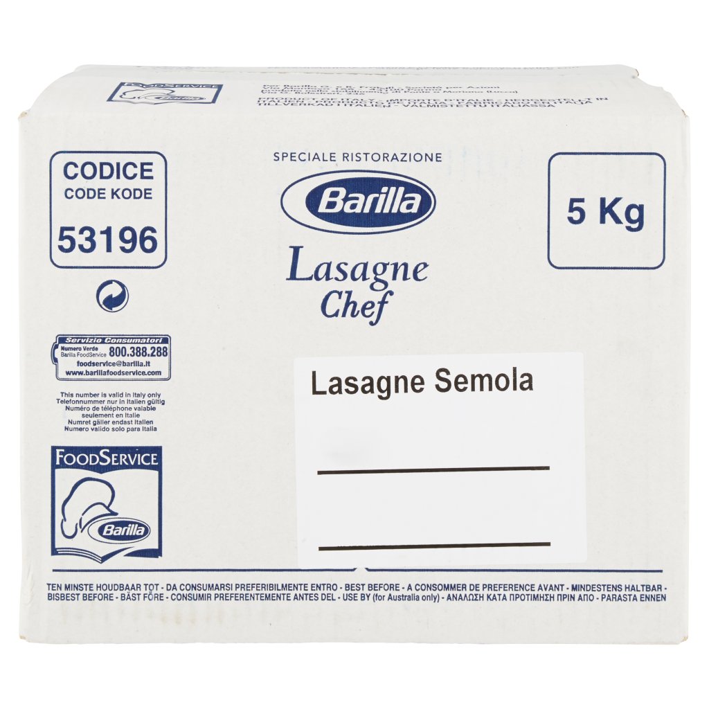 Barilla Lasagne Chef Lasagne di Semola
