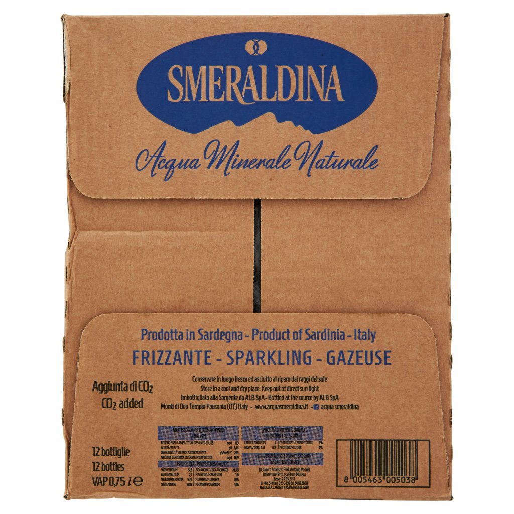 Smeraldina Acqua Minerale Naturale Frizzante Vap 12 x 0,75 l