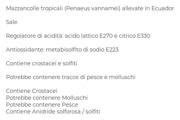 Mazzancolla Tropicale Precotta 60/80 Pf