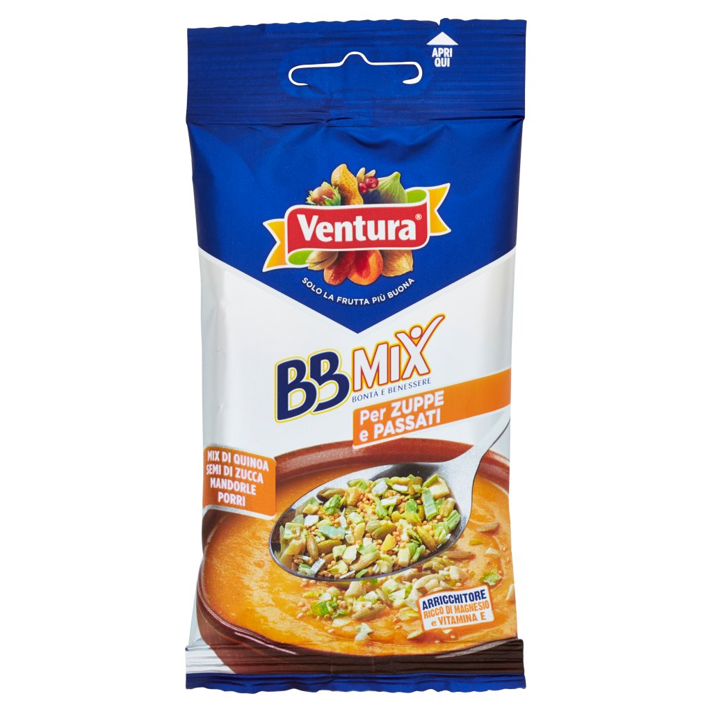 Ventura Bbmix per Zuppe e Passati Mix di Quinoa Semi di Zucca Mandorle Porri