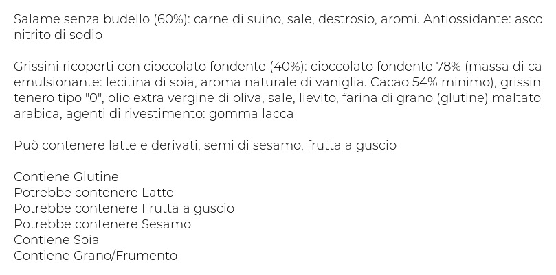 Fratelli Beretta Salamini Snack Salamini Piccanti & Grissini al Cioccolato Fondente