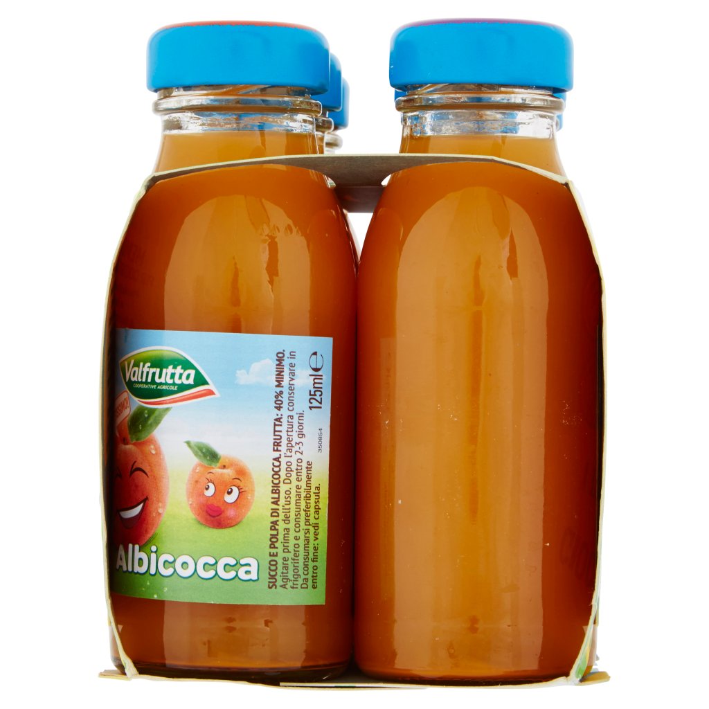 Valfrutta Albicocca Italiana Succo e Polpa di Frutta 6 x 125 Ml