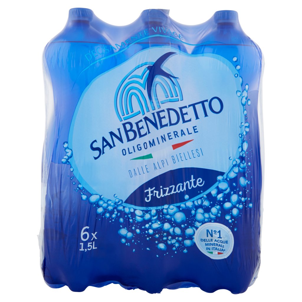 San Benedetto Acqua Minerale dalle Alpi Biellesi Frizzante 6 x 1,5 l