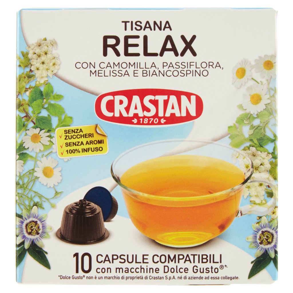 Crastan Tisana Relax Capsule Compatibili con Macchine Dolce Gusto* 10 x 3 g
