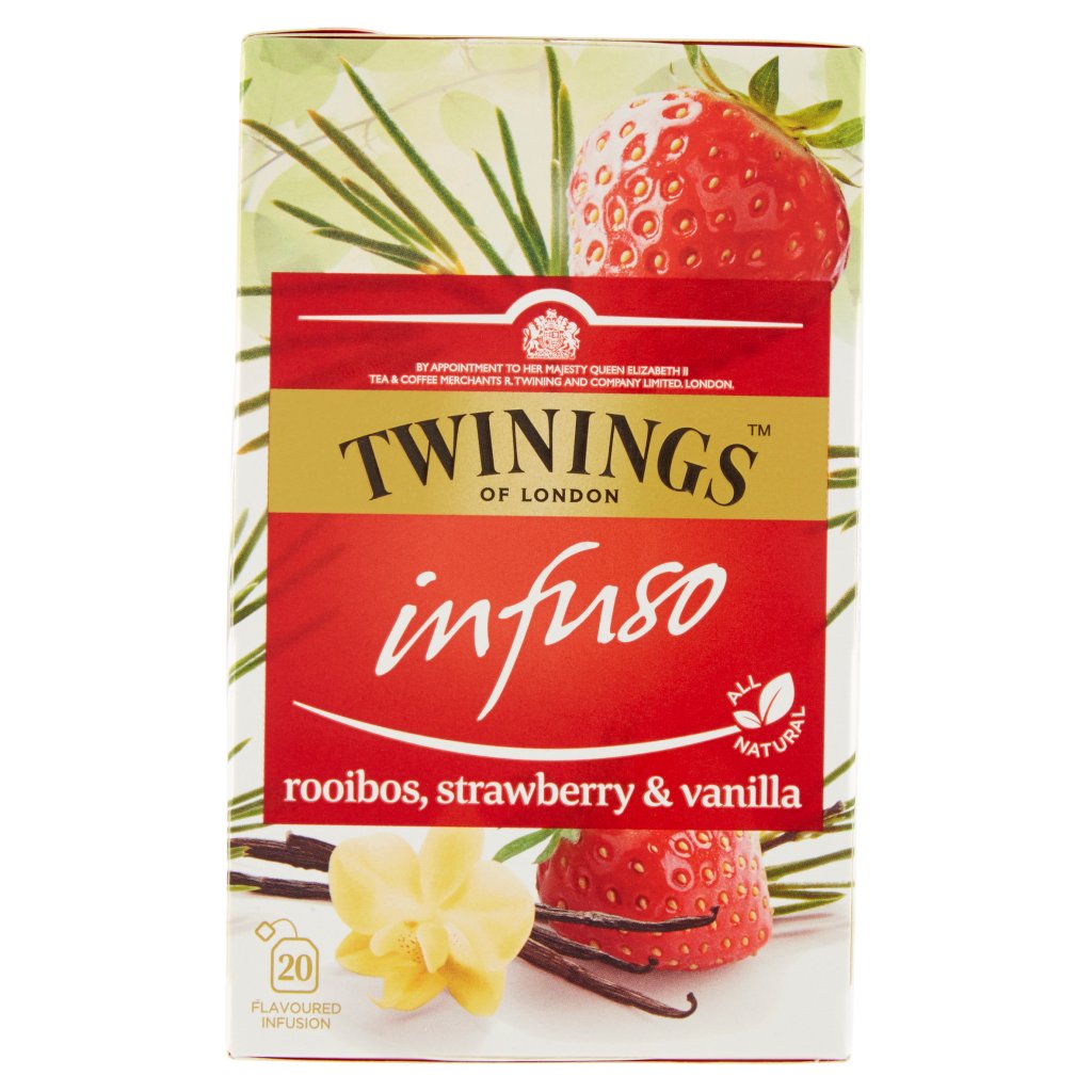 Twinings Infuso Aromatizzato Rooibos, Strawberry & Vanilla 20 x 2 g