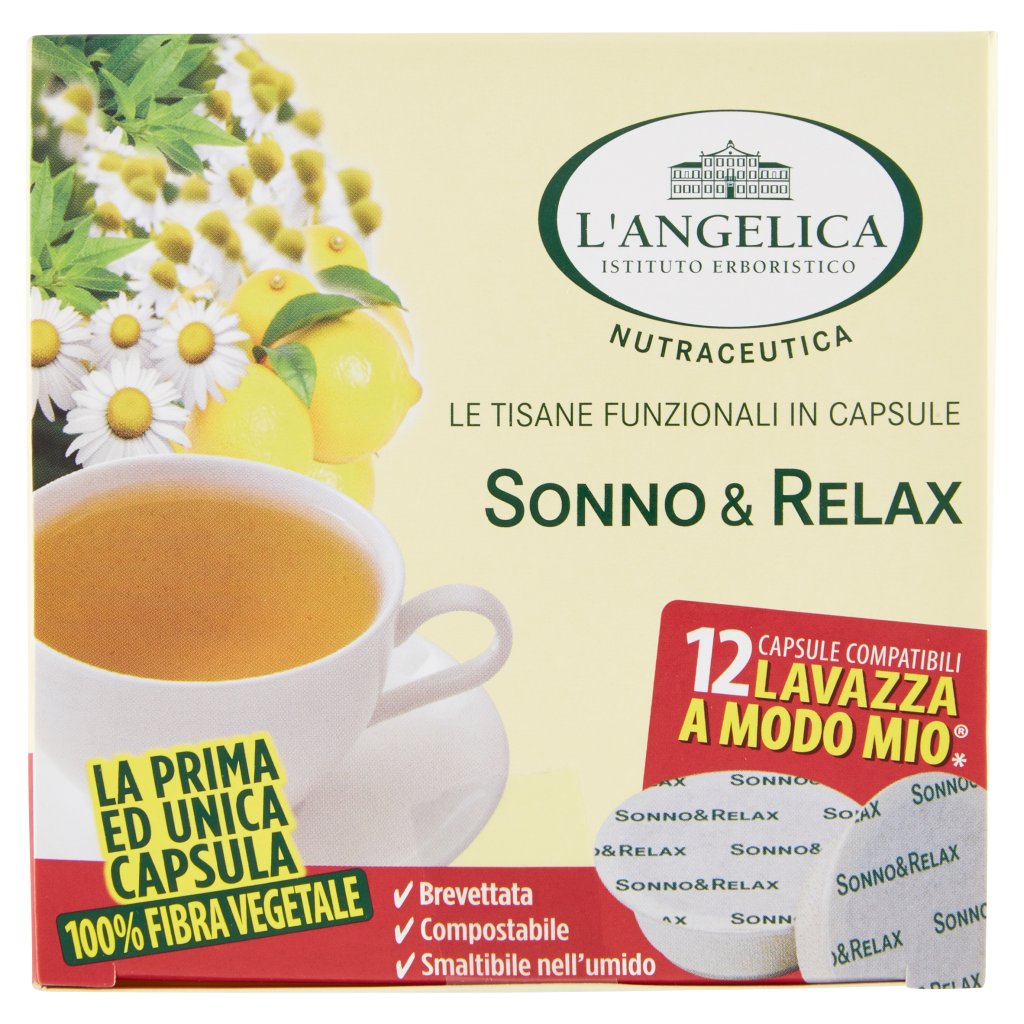L'angelica Nutraceutica le Tisane Sonno & Relax 12 Capsule Compatibili Lavazza a Modo Mio*