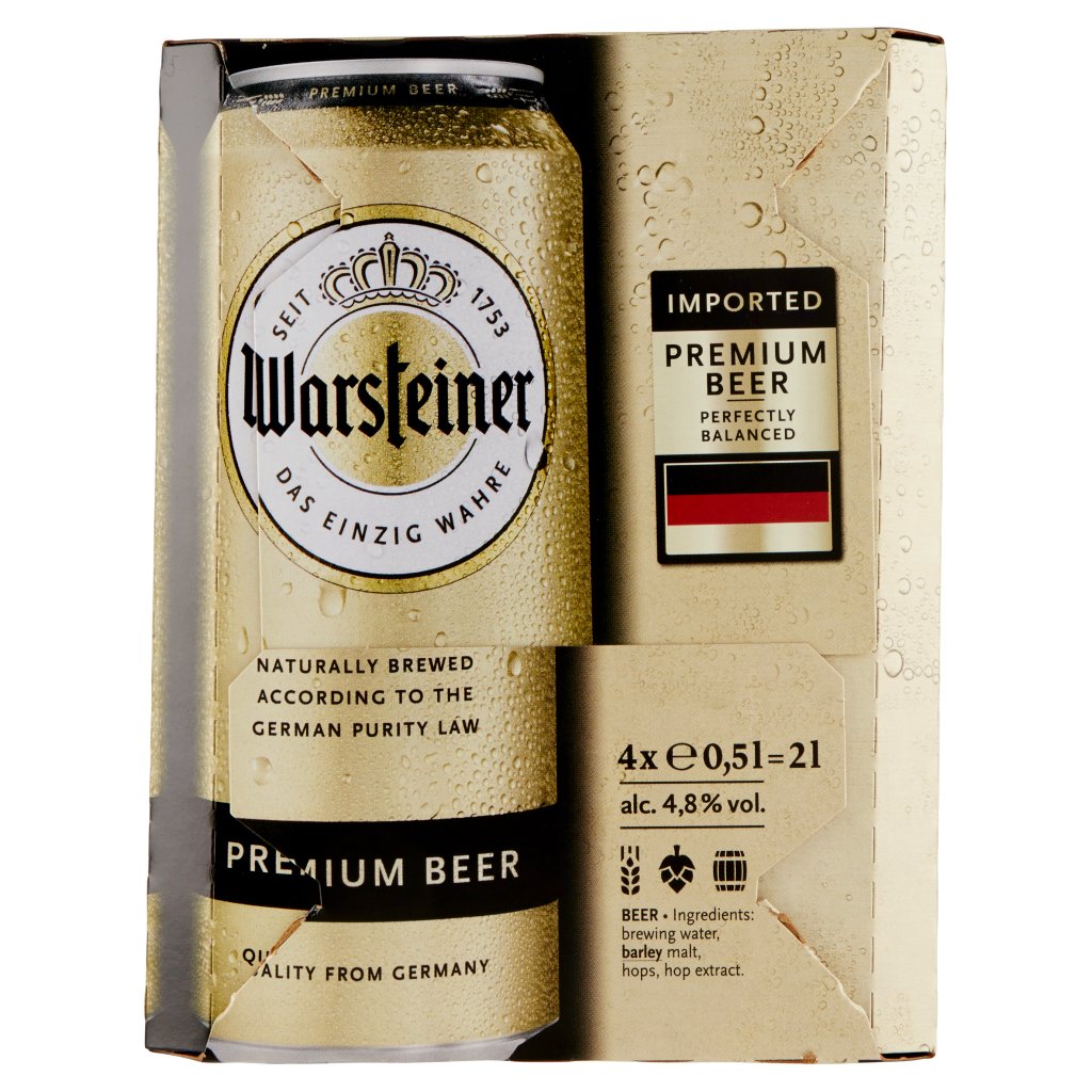 Warsteiner Premium Beer 4 x 0,5 l