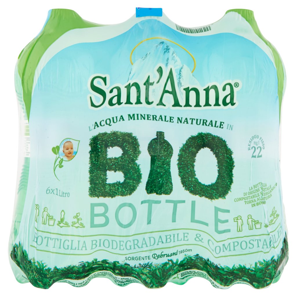 Sant'anna L'acqua Minerale Naturale in Bio Bottle Sorgente Rebruant Vinadio