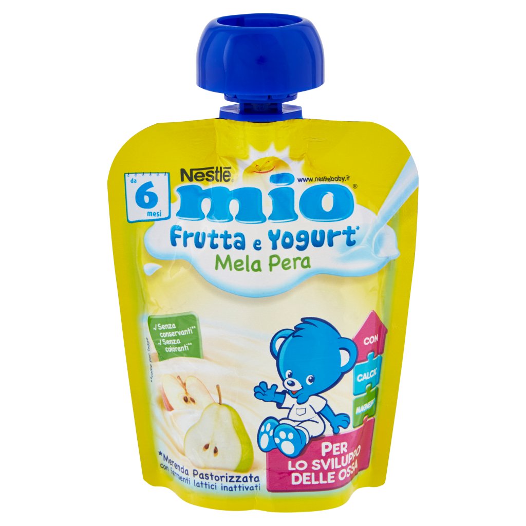 Mio Nestlé Yogurt Mela Pera Merenda da Spremere Pouch 90ml