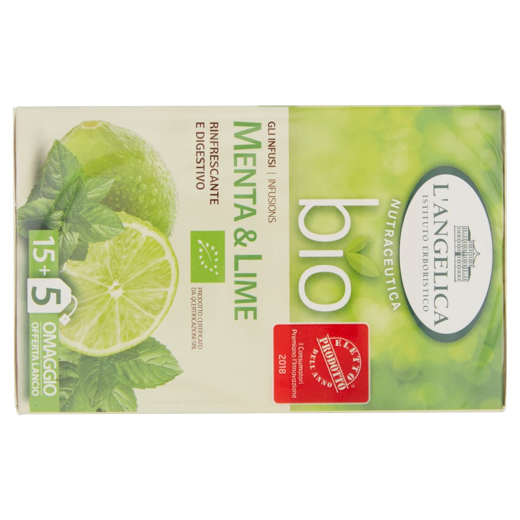 L'angelica Nutraceutica Bio gli Infusi Menta & Lime 20 Filtri