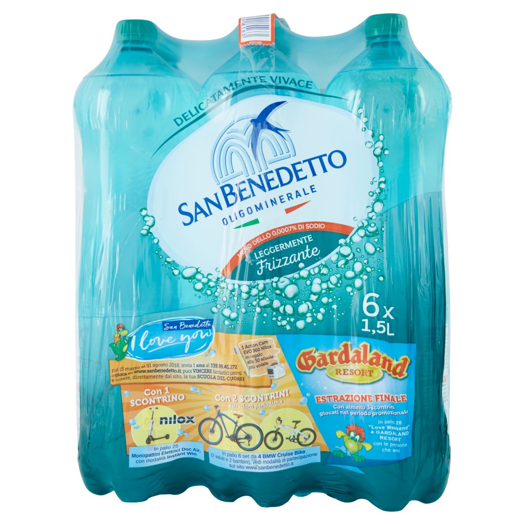 San Benedetto Acqua Minerale Legg. Frizzante Pet 1,5 l Fardello