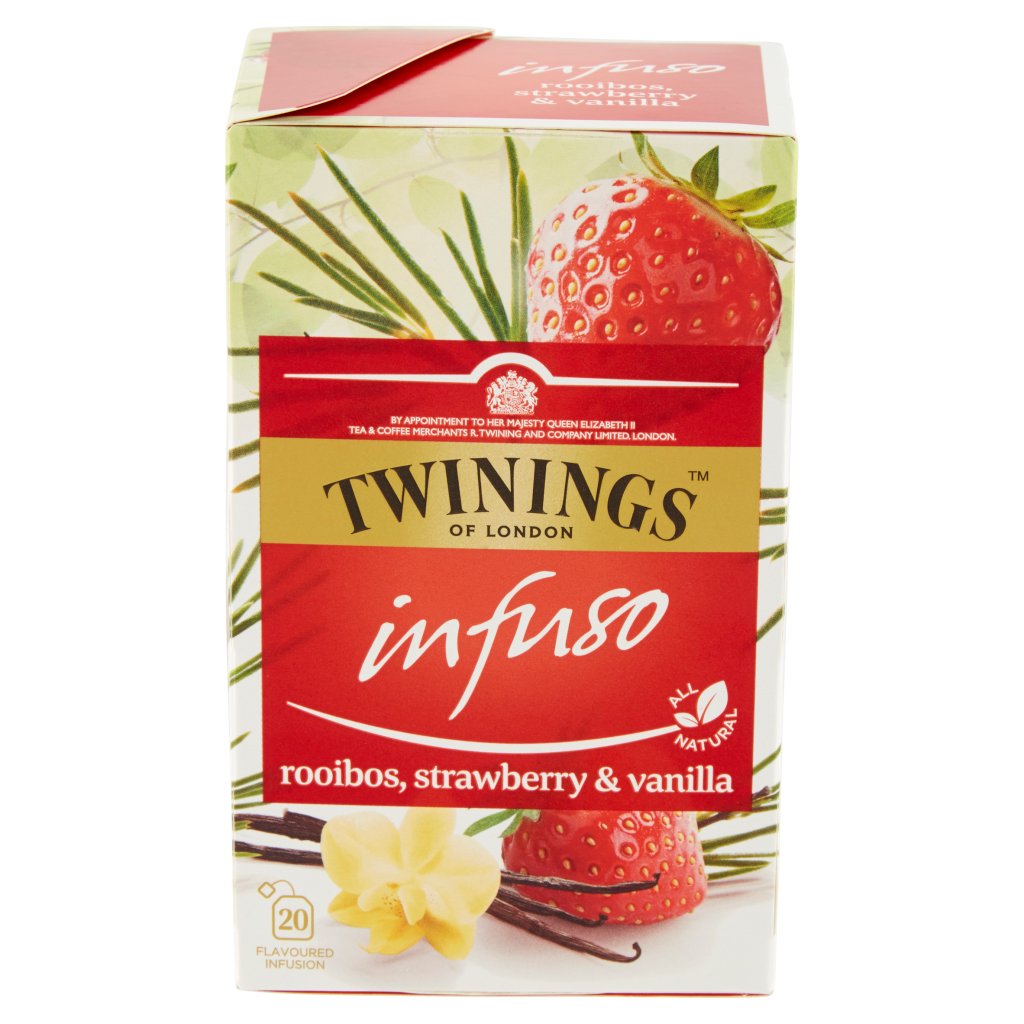 Twinings Infuso Aromatizzato Rooibos, Strawberry & Vanilla 20 x 2 g