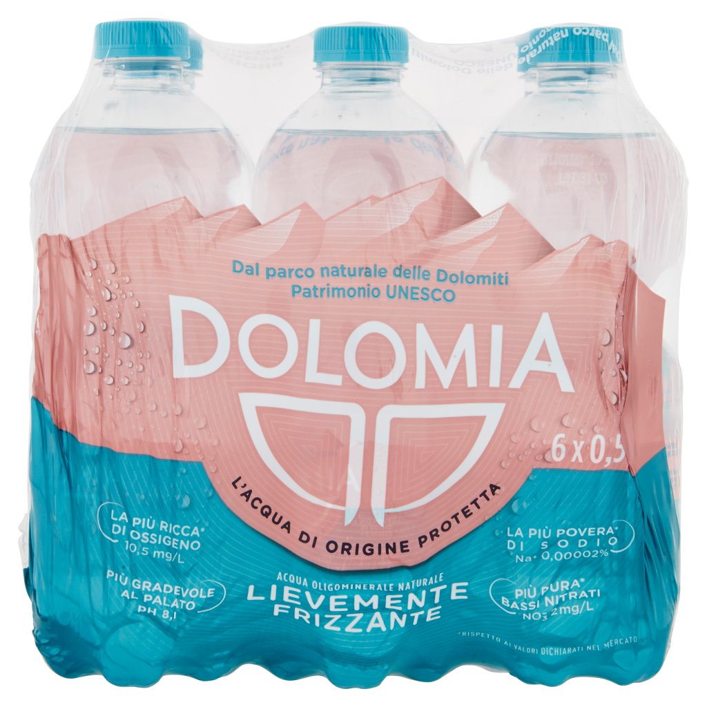 Dolomia Acqua Oligominerale 0,5l x 6 Bt Premium Lievemente Frizzante