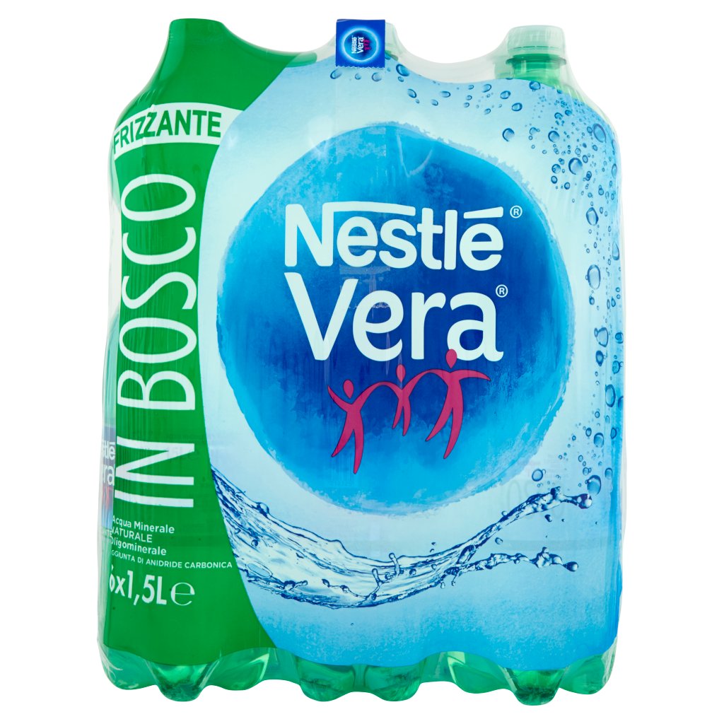 Nestlé Vera In Bosco, Acqua Minerale Naturale Frizzante Oligominerale Bottiglia Grande 1,5l x 6