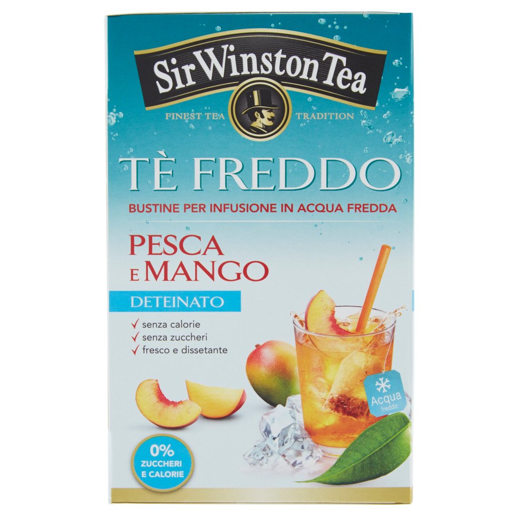 Sir Winston Tea Tè Freddo Pesca e Mango Deteinato 18 x 2,5 g