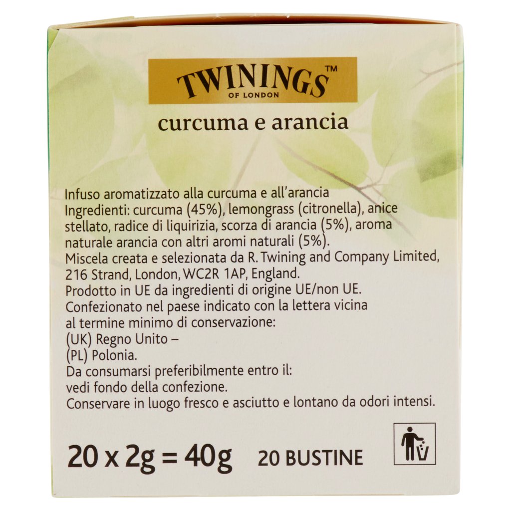 Twinings Infuso Aromatizzato Curcuma e Arancia 20 x 2 g