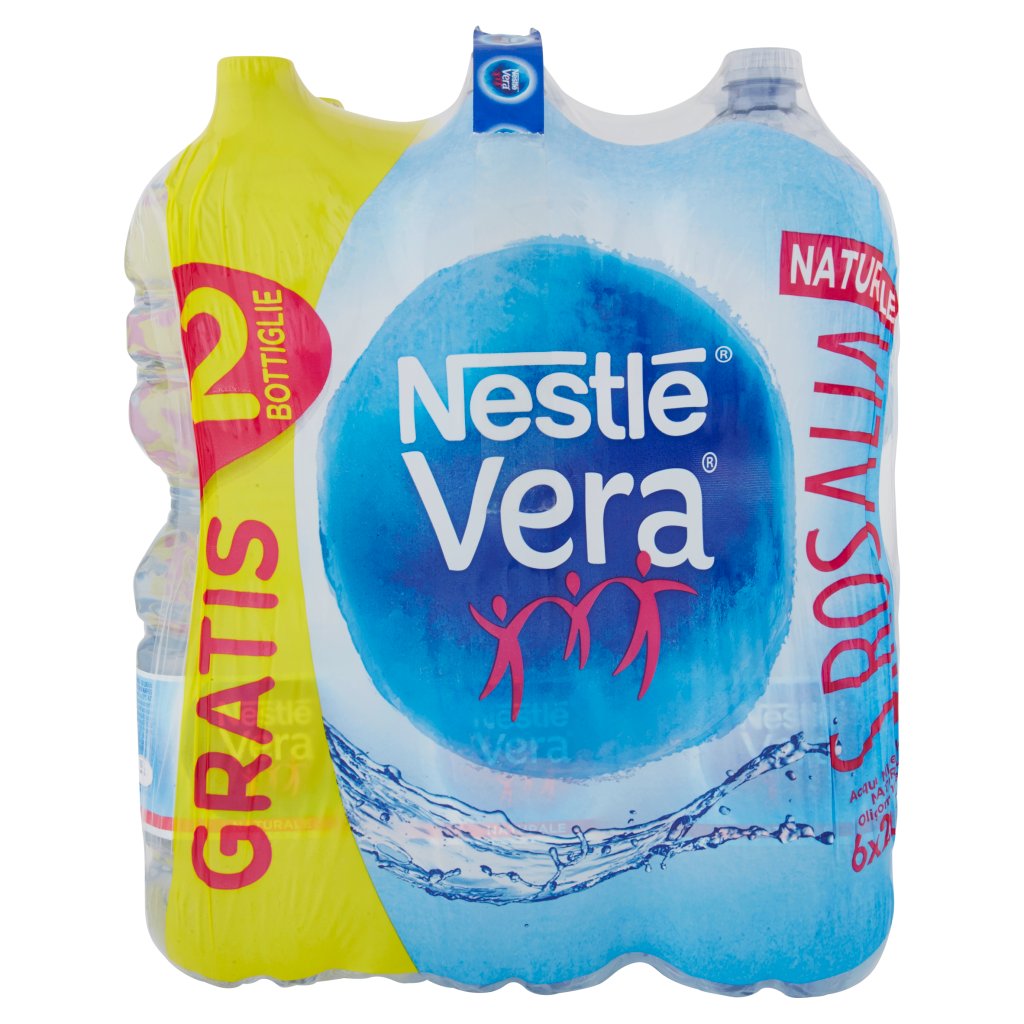 Nestlé Vera S. Rosalia, Acqua Minerale Naturale Oligominerale 2l x 4 + 2 Bottiglie Omaggio