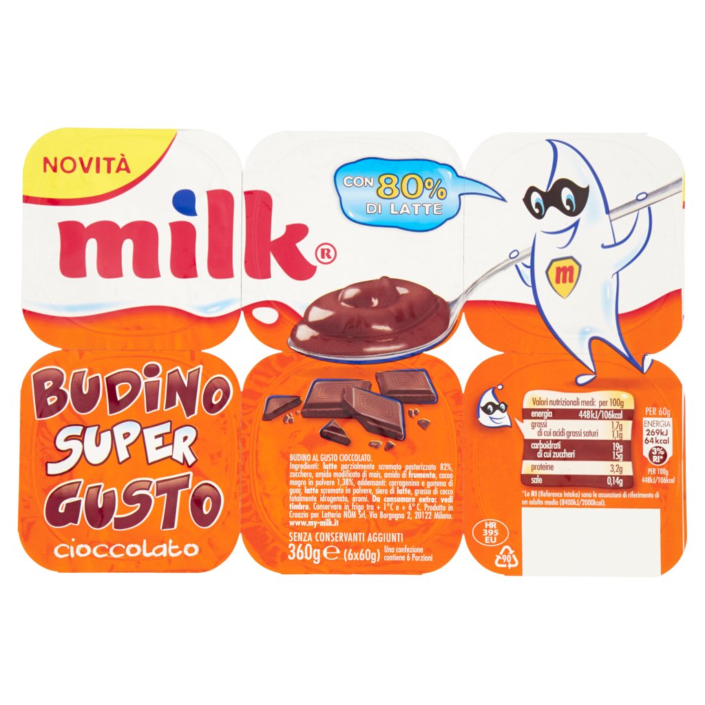 Milk Budino Super Gusto Cioccolato 6 x 60 g
