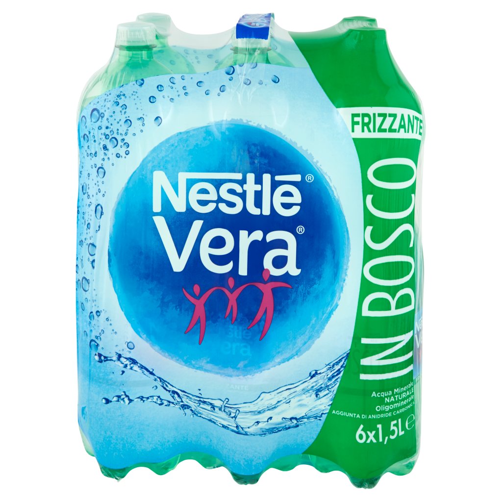 Nestlé Vera In Bosco, Acqua Minerale Naturale Frizzante Oligominerale Bottiglia Grande 1,5l x 6