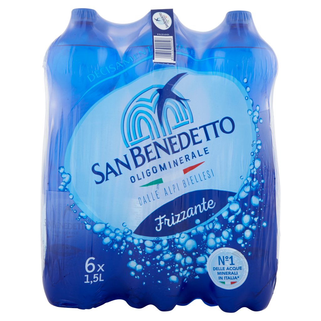 San Benedetto Acqua Minerale dalle Alpi Biellesi Frizzante 6 x 1,5 l