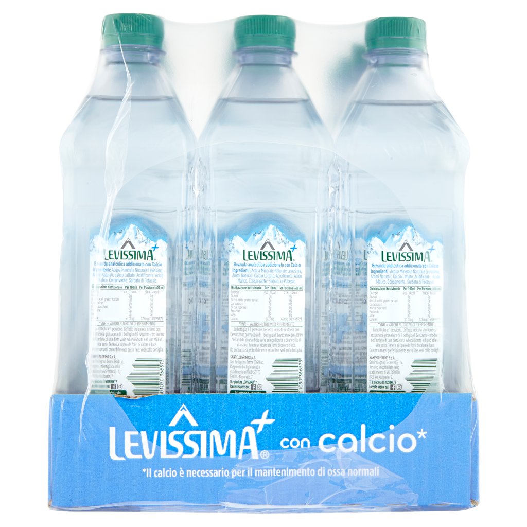 Levissima⁺ Levissima+ Pro-bones, con Acqua Minerale Naturale Levissima e Calcio 60cl x 12