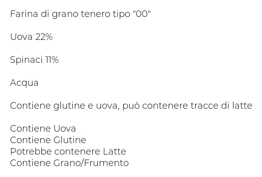 Pasta Piccinini Pasta per Lasagne Verde 0,250 Kg