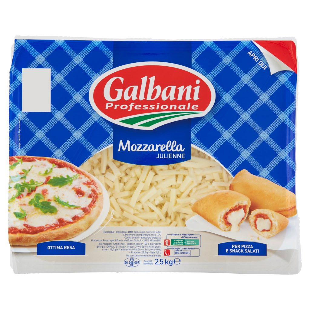 Galbani Professionale Mozzarella Julienne 2,5 Kg