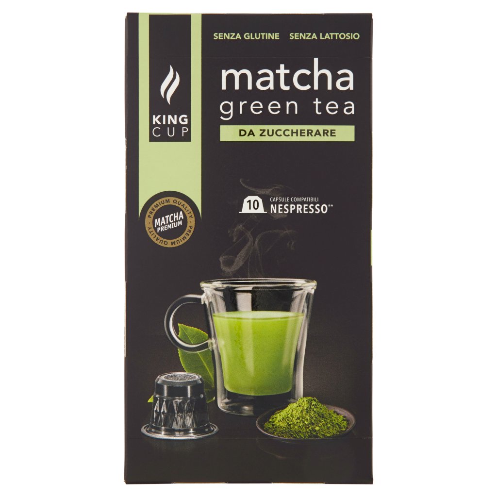King Cup Matcha Green Tea da Zuccherare Capsule Compatibili Nespresso* 10 x 5,5 g