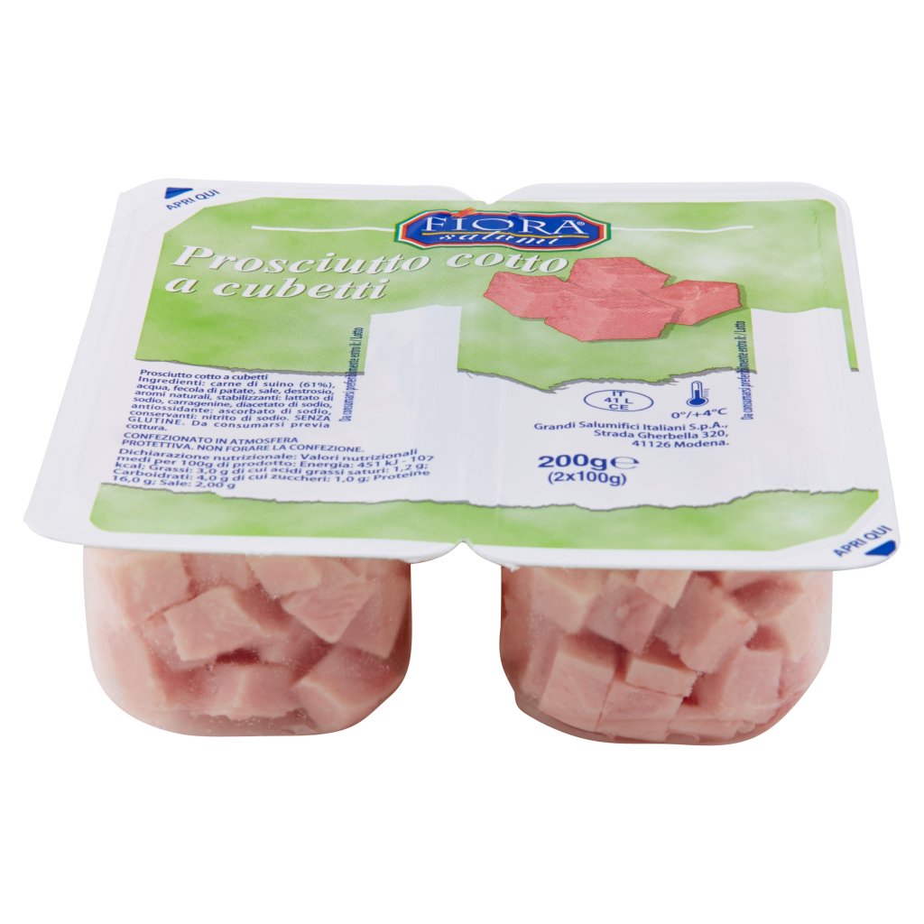 Fiora Salumi Prosciutto Cotto a Cubetti 2 x 100 g Everli