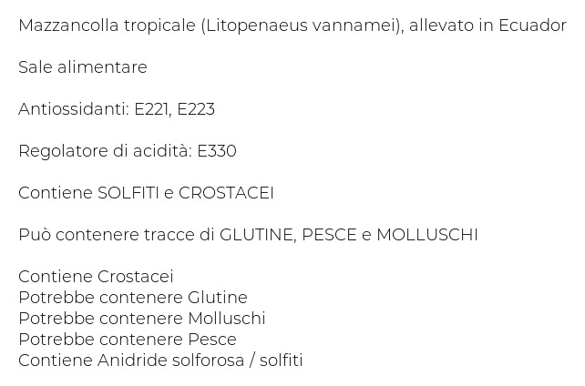 Fiorital Code di Mazzancolla Tropicale Decongelata 0,250 Kg