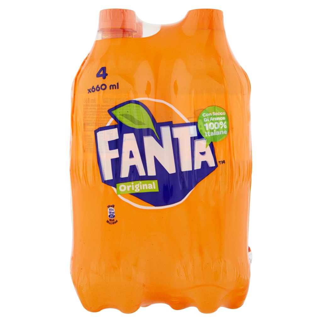 Fanta Orange Original Bottiglia di Plastica 660ml X4