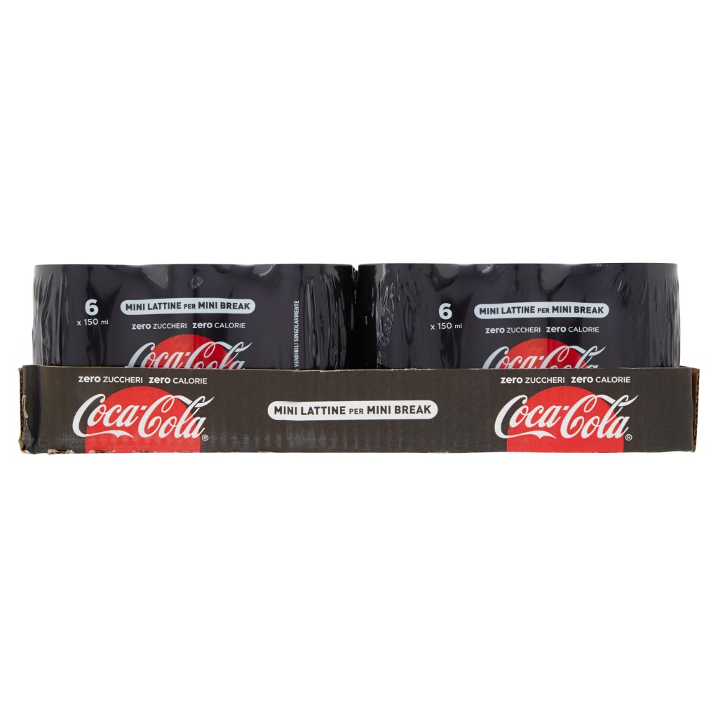 Coca Cola Zero Lattina da 150ml Confezione da 24 Pezzi (4x6)